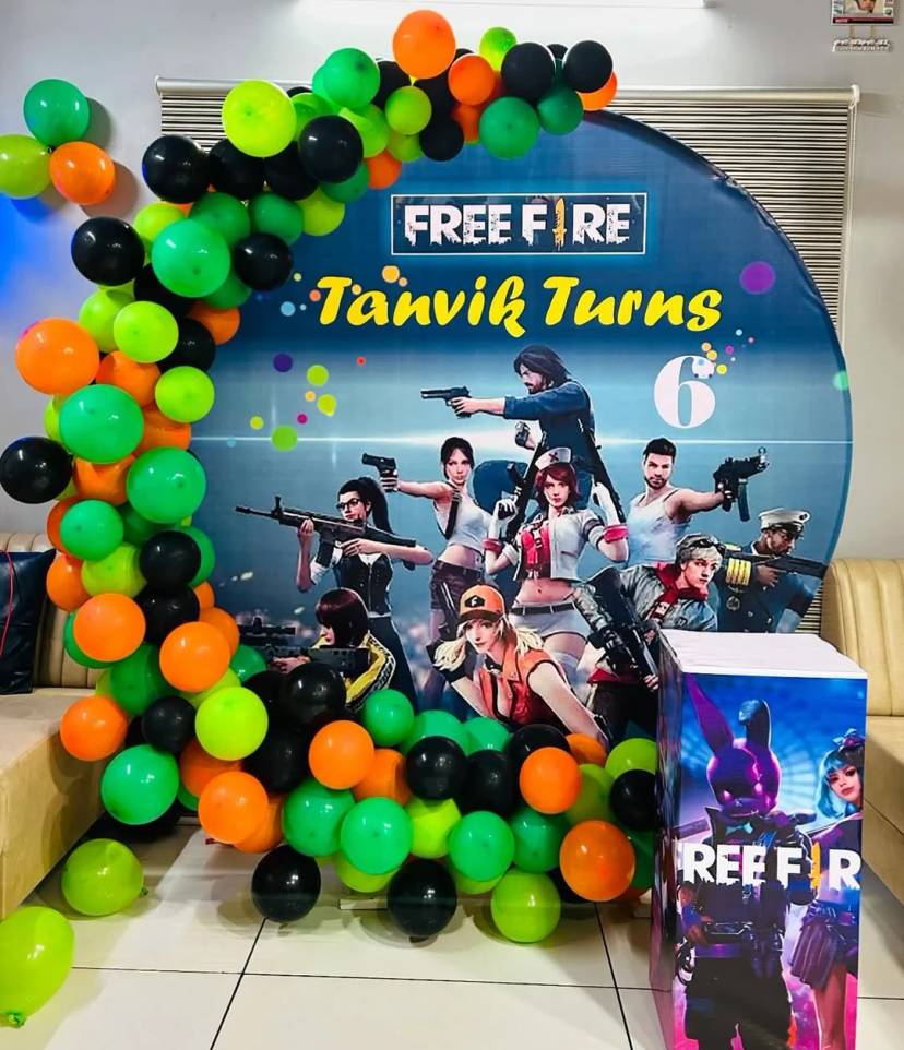 Free Fire Birthday Party Backdrop - Image 1