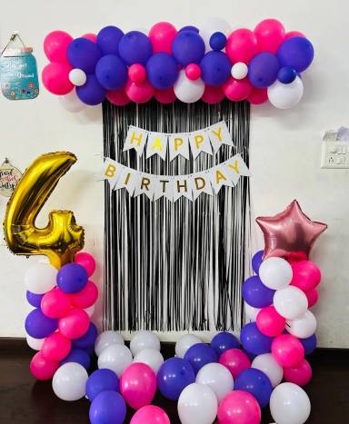 Vibrant Birthday Backdrop with Balloon Decor