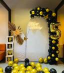 Elegant Black And Gold Birthday Backdrop - photo 1