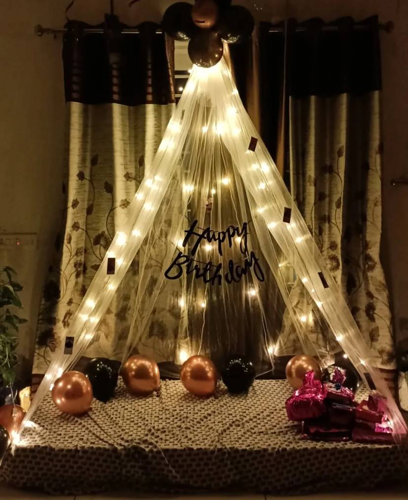 Cozy Birthday Tent Setup - Image 1