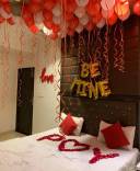 Romantic Red And White Ceiling Balloon Decoration Be Mine Theme - photo 1