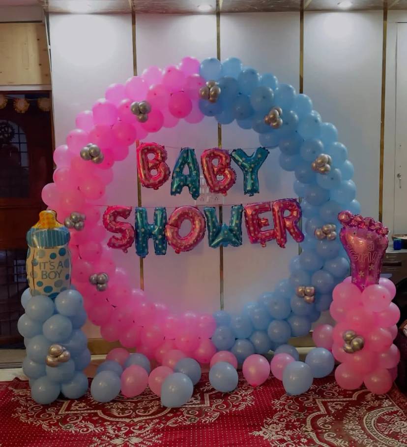 Baby Shower Balloon Arch Pink And Blue Theme - Image 1