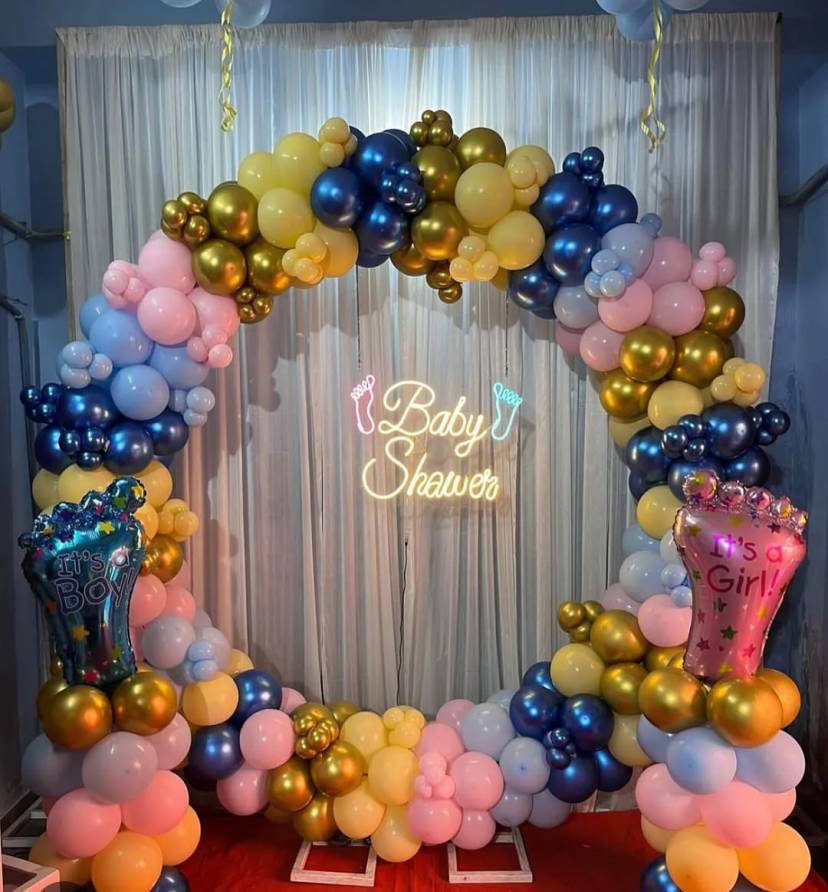 Elegant Baby Shower Balloon Arch - Image 1