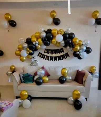 Luxury Black And Gold Birthday Backdrop