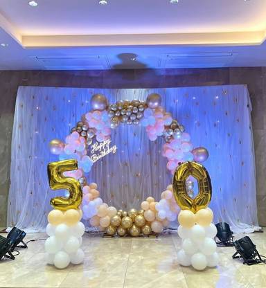 Golden Elegance 50th Birthday Backdrop