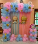 Twin Baby Shower Balloon Backdrop - photo 1