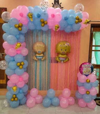 Twin Baby Shower Balloon Backdrop