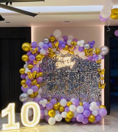 Lavish Purple and Gold Birthday Backdrop