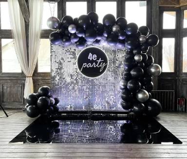 Black Glam Sequin Party Setup