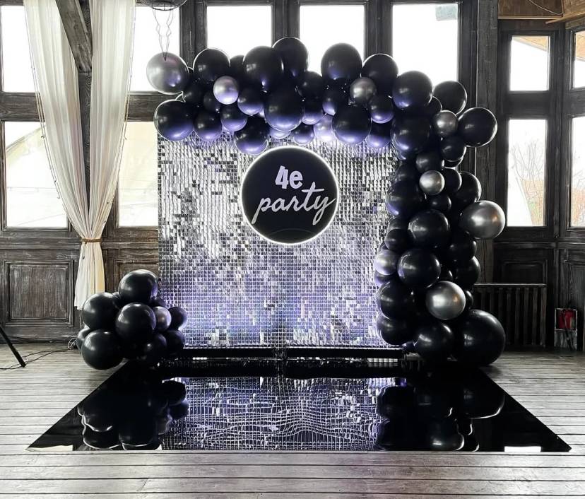 Black Glam Sequin Party Setup - Image 1