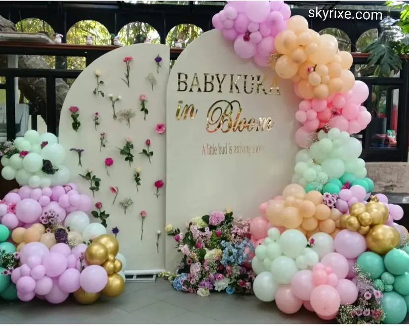 Pastel Floral Baby Shower Backdrop - Image 1