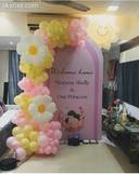 Pastel Daisy Welcome Baby Girl Backdrop - photo 1