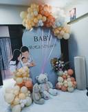 Pastel Baby Welcome Backdrop with Teddy - photo 1