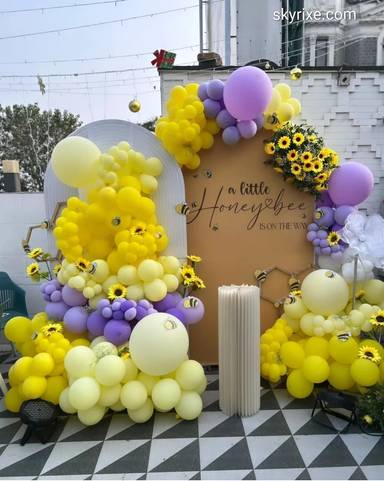 Little Honeybee Baby Shower Backdrop with Sunflower