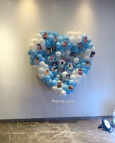 Heart shaped balloon wall decor