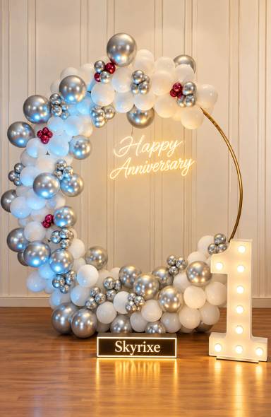 Silver Pearl 1st Anniversary Ring Decor