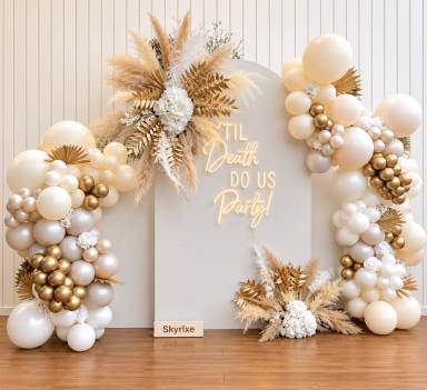 White and Gold Balloon Decoration