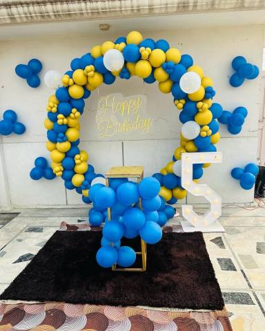 Royal Blue And Yellow Birthday Hoop