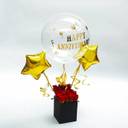 Golden Anniversary Balloon And Rose Box Arrangement - photo 3