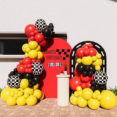 Racing Theme Birthday Balloon Decoration