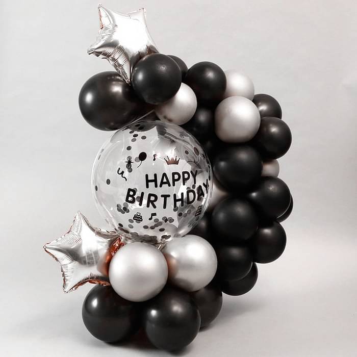 Blimey Black Birthday Balloon Arch - Image 1
