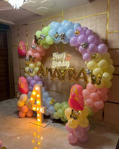 Princess Birthday Balloon Arch Setup
