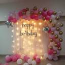 Pink And Gold Birthday Backdrop Decoration - photo 1