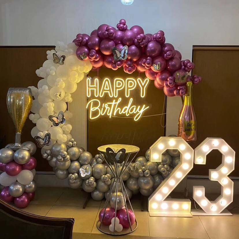 Elegant Butterfly Birthday Backdrop - Image 1