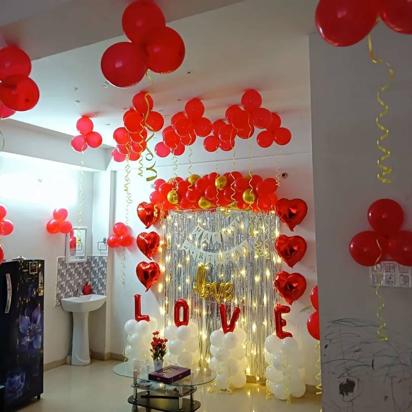 Romantic Love Birthday Backdrop - Image 1