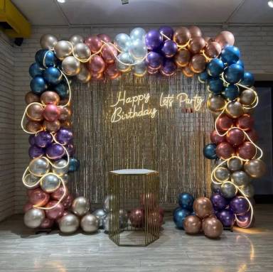Luxury Balloon Arch Birthday Backdrop