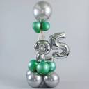 Silver Green 25th Celebration Balloon Arrangement - photo 1