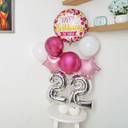 Happy Birthday White And Pink Balloon Bouquet - photo 4