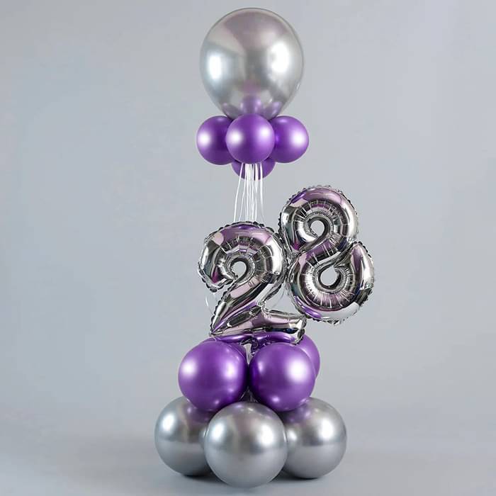 Silver Numeric Custom Balloons - Image 1