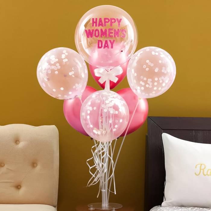 Sparkling Women's Day Balloon Arrangement - Image 1